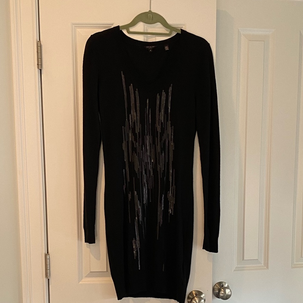 Ted Baker Black Sweater Dress Size 3 (US 8/Medium)
